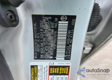 2012 Toyota Camry Base z USA, uszkodzony, nr VIN 4T1BF1FK9CU160196